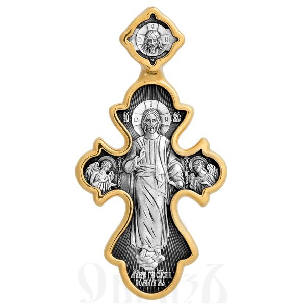крест «господь вседержитель. икона божией матери «троеручица», серебро 925 проба с золочением (арт. 101.204)