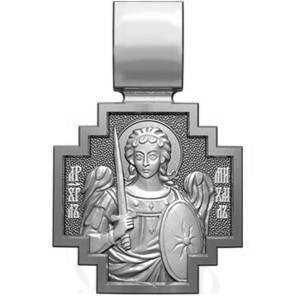 нательная икона священномученик валентин италийский епископ, серебро 925 проба с платинированием (арт. 06.090р)
