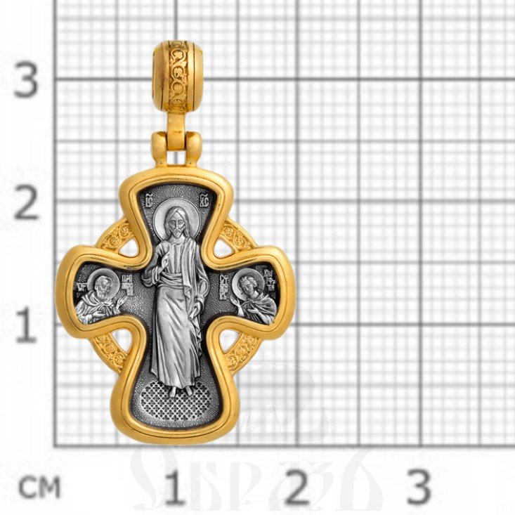 крест «господь вседержитель. икона божией матери «неупиваемая чаша», серебро 925 проба с золочением (арт. 101.060)